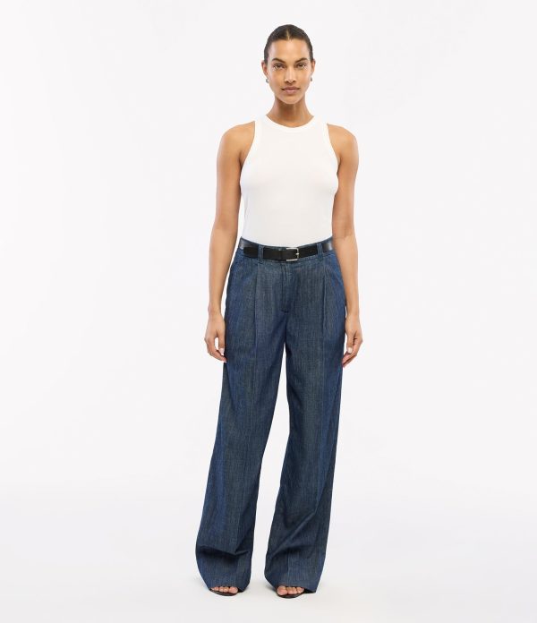 Chambray Relaxed Wide Leg Pant