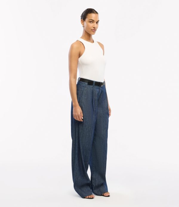 Chambray Relaxed Wide Leg Pant - Image 3