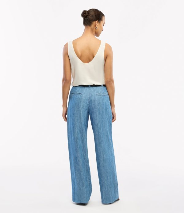 Chambray Relaxed Wide Leg Pant - Image 10