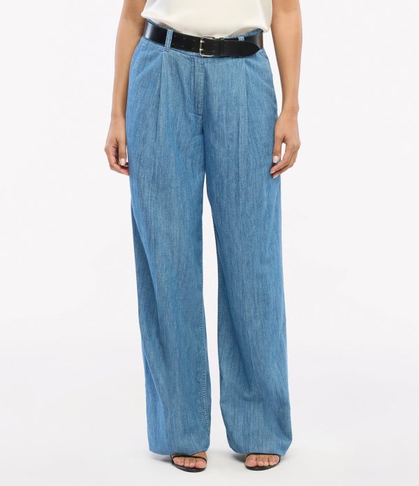 Chambray Relaxed Wide Leg Pant - Image 12