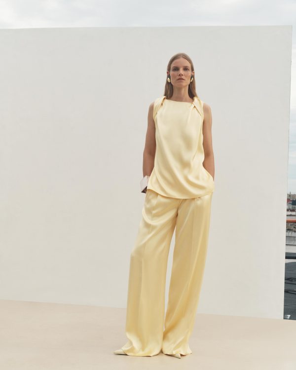 Satin Pleated Trouser - Image 2