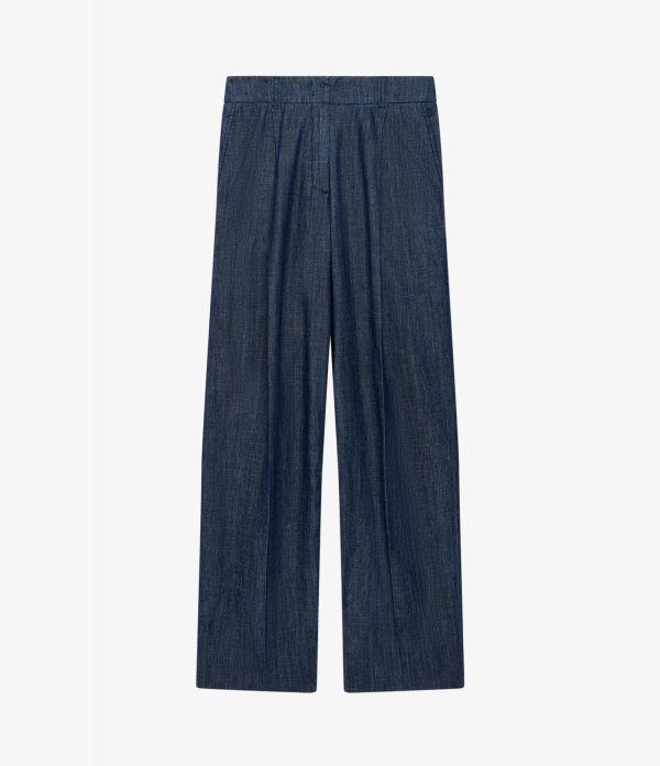Chambray Relaxed Wide Leg Pant - Image 7